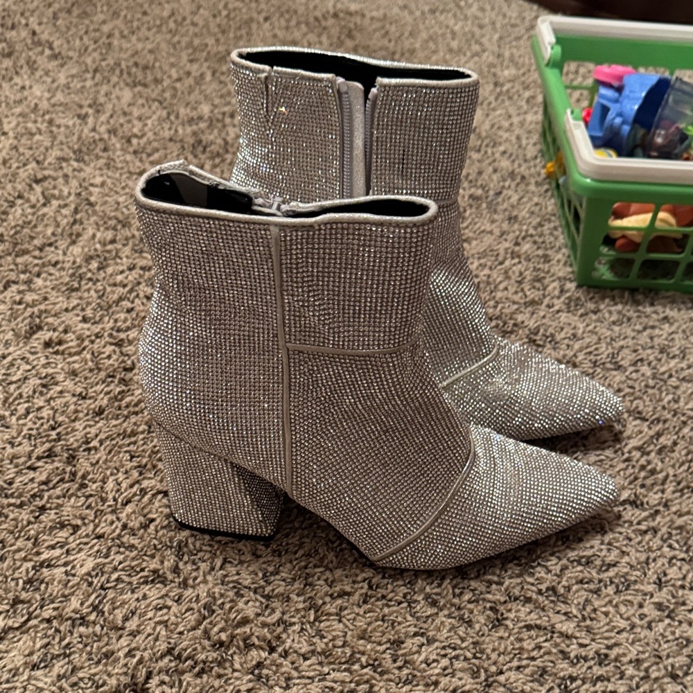 Target Shimmering Silver Ankle Booties